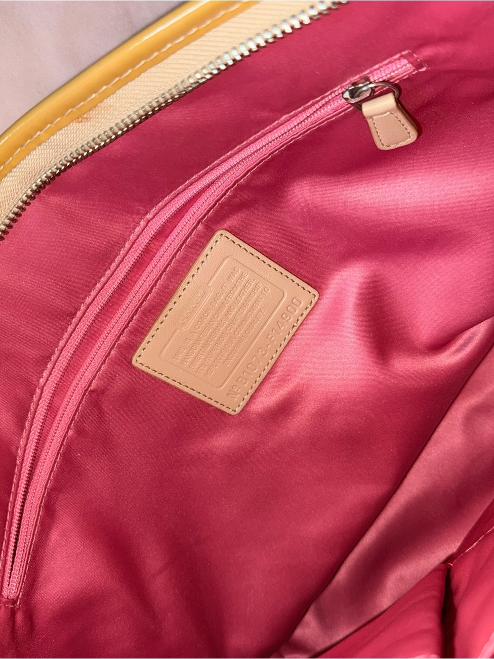 Coach Pastel Patchwork Signature Shoulder Bag - Yellow, Beige, Pink, Green - Picture 9 of 12